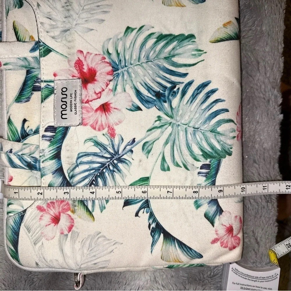 💰Mosiso 13” Padded Laptop Bag Floral Design 3 Utility Pockets microfiber